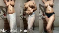 Blond desi nude bath with her big tempting boobies Blond desi nude bath with her big tempting boobies